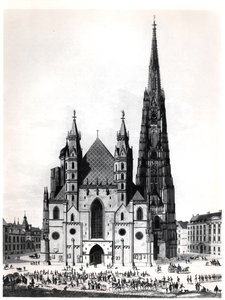 St. Stephens katedral i Wien, 1821 af French School