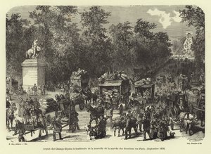 Champs Elysees dagen efter modtagelsen af nyheden om den preussiske march mod Paris, september 1870 af French School