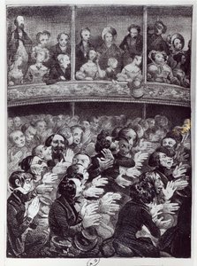 The Claque i aktion, ca. 1830-40 af French School