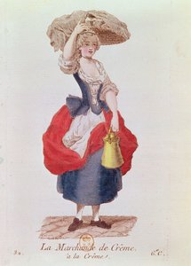 The Cream Seller (farvegravering) af French School