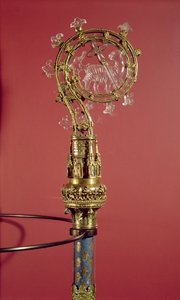The Crozier of the Abbedses of the Cistercienser Convent Abbaye du Lys (forgyldt sølv og bjergkrystal) af French School