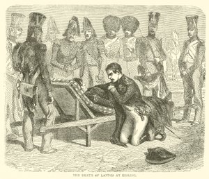 Lannes død ved Essling (gravering) af French School