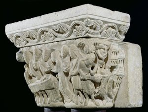 Johannes Døberens død, relief fra en hovedstad af French School