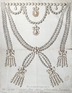 Diamanthalskæden involveret i Collier de la Reines affære, ca. 1785 af French School