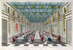 Spisestuen i Versailles i 1763 af French School