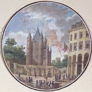 Templets Donjon, Paris (farvegravering) af French School