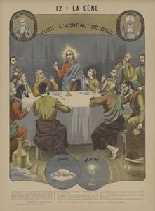 Eukaristien (farve litho) af French School