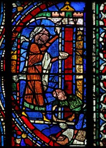 Exodus-historien: døroverliggeren er markeret med blodet af et ofret lam (forneden) ved påsken (w37) af French School