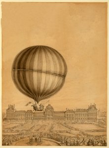 Den første bemandede gasballonflyvning, 1. december 1783, ca. 1783 af French School