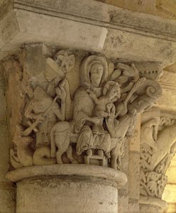Flugten til Egypten, søjlehovedrelief fra Benediktinerklosterets kirke, 1200-tallet
