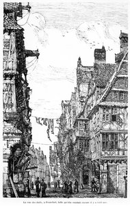 Frankfurt Judengasse, ca. 1860-70 af French School