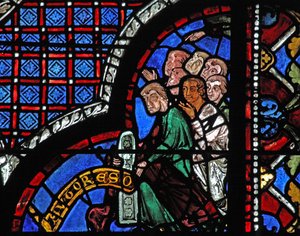 Det barmhjertige samaritanske vindue: donorer - skomagere (w44) af French School
