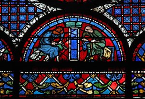 Det barmhjertige samaritanske vindue: donorerne - skomagere (w44) af French School