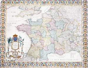 Kongeriget Frankrig opdelt i lokale regeringer, 1751 af French School