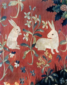 The Lady and the Unicorn: "Smag", detalje af to kaniner af French School