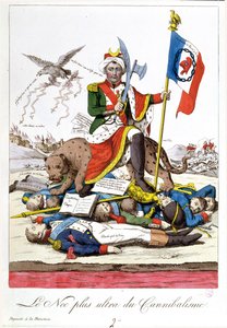 The Last Word in Cannibalism, anti-Napoleon karikatur, ca. 1815 af French School