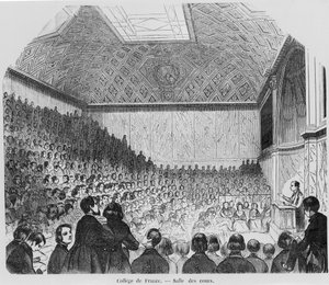 Lecture Theatre of College de France, fra Tableaux de Paris af E. Texier, 1852 af French School