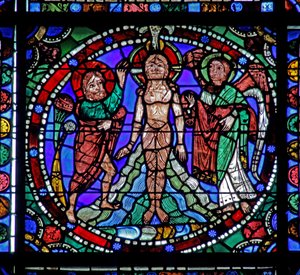 The Life of Christ window: Jordan Baptism (w50) af French School