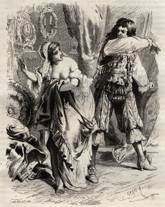 Markisen af ​​Montespan, Louis Henri (Louis-Henri) de Pardaillan de Gondrin (1640-1691), slog sin kone, markisen af ​​Montespan (Francoise Athenais) af Rochechouart Mortemart (eller Madame de Montespan) (1640-1707), for hun nægtede ham efter ordre fra Ki af French School