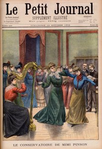 Mimi Pinson musik- og danseskolen. Mimi Pinsons konservatorium. Illustration til Le petit Journal af French School
