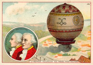 Montgolfier Brothers første ballonopstigning af French School