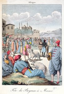 Den muslimske festival i Eid-el-Kabir i Marokko, 1811 af French School