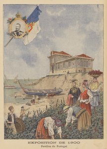 Den portugisiske pavillon ved Exposition Universelle i 1900 i Paris (farve litho) af French School