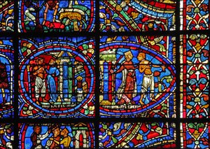 Vinduet The Prodigal Son: en kurtisane smider ham ud (w35) af French School