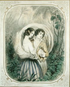 The Return from the Walk, fra Paul et Virginie af Henri Bernardin de Saint-Pierre (1737-1814) af French School