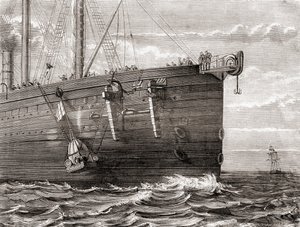S.S. Great Eastern sender en bøje i havet for at markere stedet for et tabt transatlantisk telegrafkabel af French School