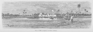 Saint-Louis-floden i 1720, Senegal, illustration fra 