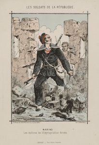 Republikkens soldater. Sømænd: tvangsekspropriationens apostle (farve litho) af French School