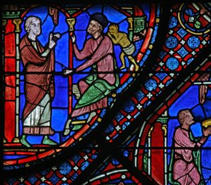 The St James Window: Filetus fortæller Almoniges (Hermoniges) om sin omvendelse (w5) af French School