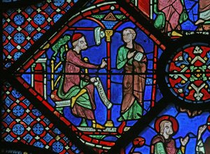 The St James Window: Magikeren Almoniges (Hermoniges) sender sin discipel Filetus til St James (w5) af French School