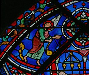 St Thomas-vinduet: engle overværer St Thomas-graven (w23) af French School
