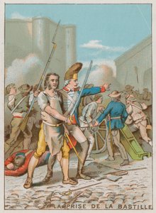 Stormen på Bastillen (chromolitho) af French School