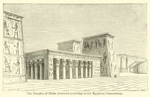 The Temples of Philae, restaureret ifølge den egyptiske kommission (gravering) af French School