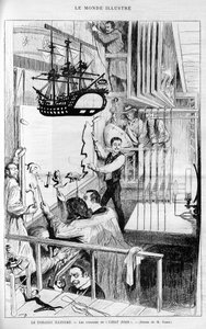Teatret illustrerer: bag kulisserne i "Chat noir". Indgravering i "Le monde illustrious", "" 1888. af French School