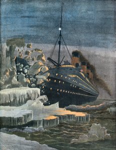 Titanic kolliderer med et isbjerg. af French School