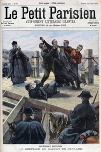 The Torment of the Garrot: Den forfærdelige henrettelse af Lucio Alvarez i Spanien i Cervera - i "" Le Petit Parisien"" af French School