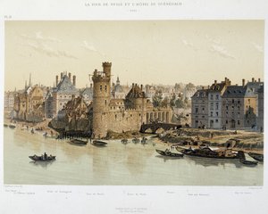 Tårnet i Nesles og Hotel de Guenegaud i 1650 - i "Paris a travers les ages", slutningen af det 19. århundrede af French School