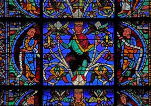 Isajs træ: Moses, Isajs konge, Bileam (w49) af French School