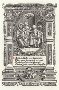 Menneskets tolv aldre: juli (litho) af French School