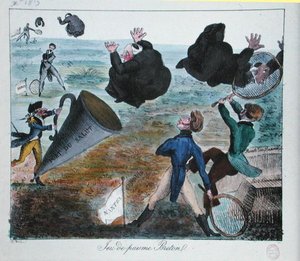 Missionærernes uvelkomne modtagelse i Bretagne, december 1819 (gravering) af French School