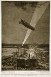 Zeppelinbombardementet i Antwerpen den 24. august 1914 i strid med Haag-konventionen, 1914-19 af French School