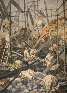Ulykken ved Chesnay, illustration fra Le Petit Journal: Supplement illustre, 1898 af French School