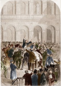 Kurven på Paris-børsen i 1857. af French School