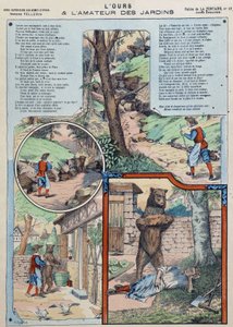 Bjørnen og haveelskeren - Fables de La Fontaine i billeder af Epinal af French School