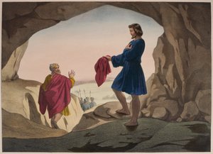 Josephs blodplettede frakke, illustration fra en katekismus LHistoire Sainte, udgivet af Charles Delagrave, Paris, slutningen af det 19. århundrede af French School