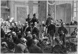 Indkaldelsen af vidnerne under retssagen mod marechal Francois Achille Bazaine (Francois-Achille af French School